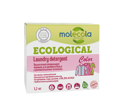 Экологичный концентрированный стиральный порошок с растительными энзимами для стирки цветного белья Molecola